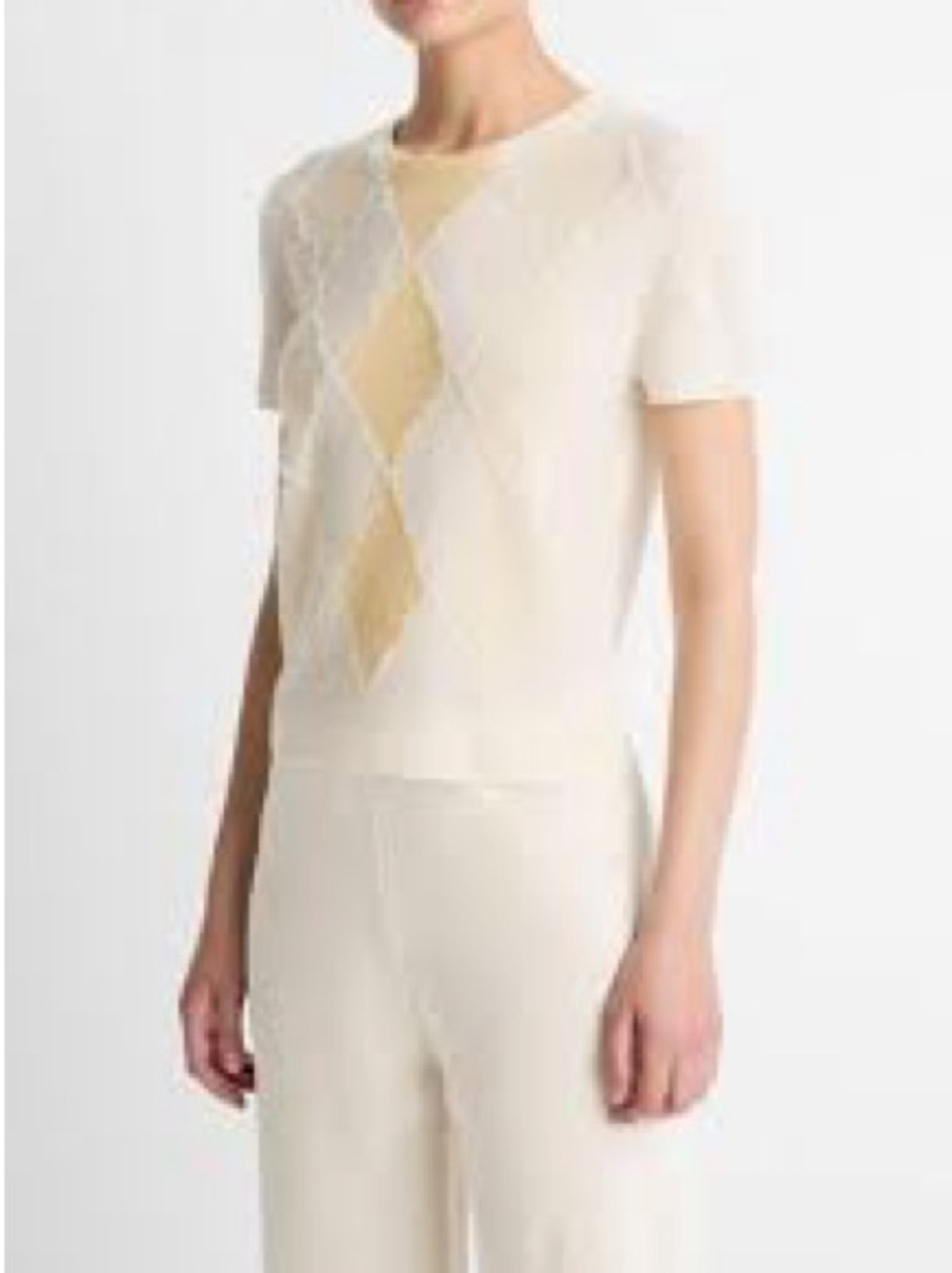 Marina Rinaldi Camel Short-Sleeve Knit Top